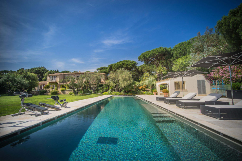 Villas to Rent in St Tropez, Late August 2026: The Addresses Still Open - st tropez villa anastasia pool sun terrace gym equipment