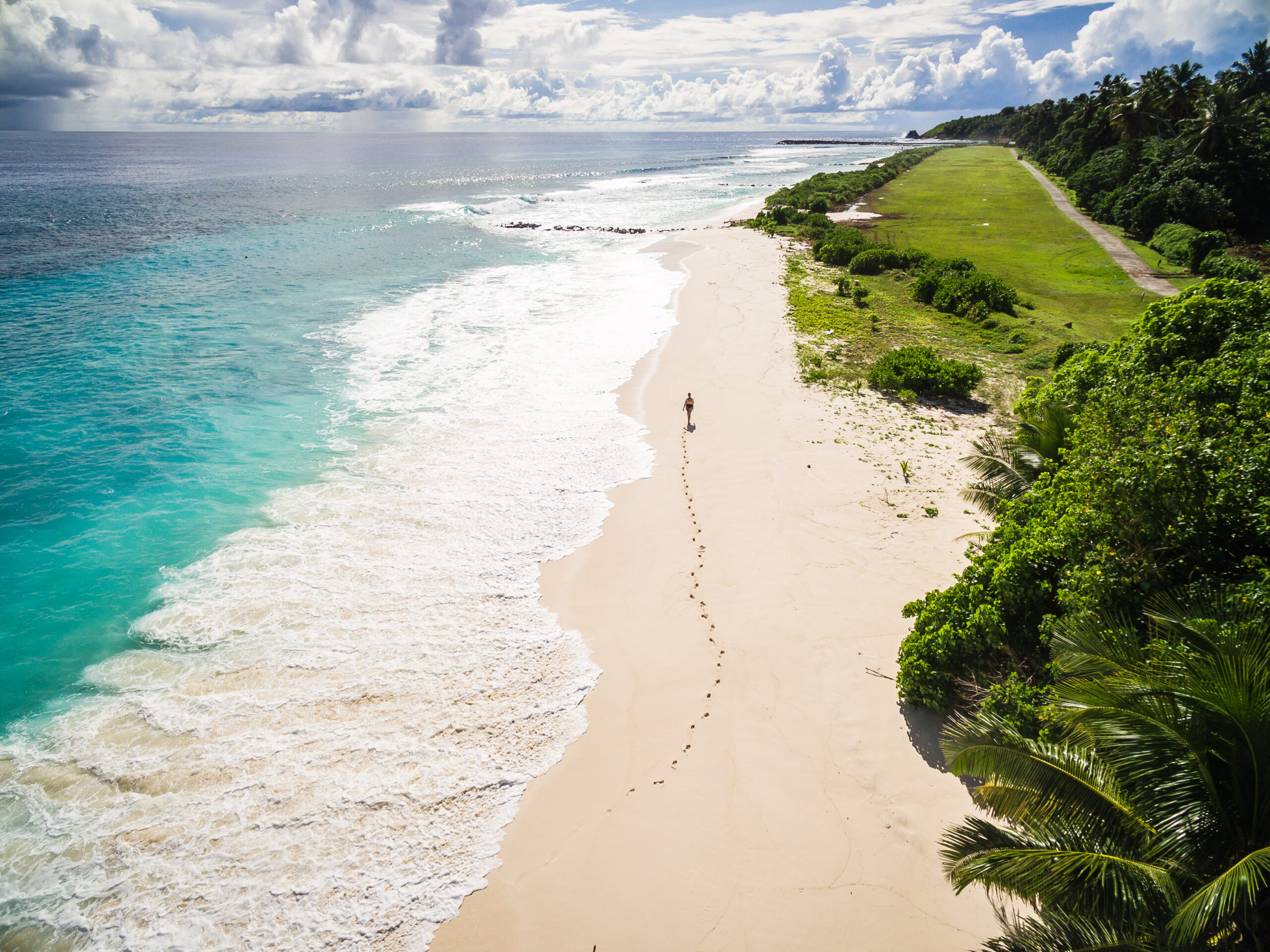 An aerial view of Fregate Island Private in the Seychelles