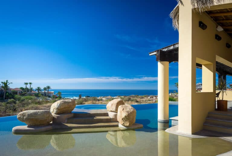 The pool terrace at Casa Tita, Punta Ballena, on the Los Cabos Corridor