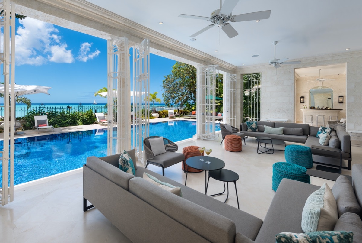 A Haute Retreats villa patio set for dinner