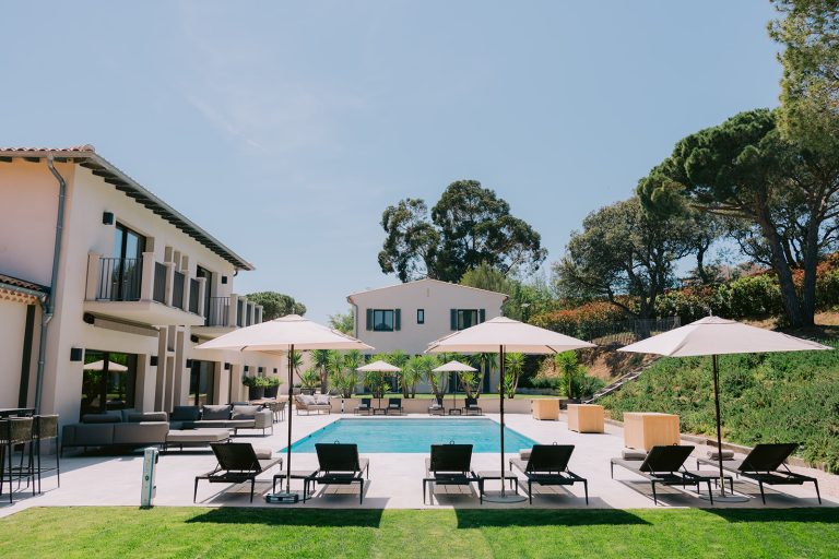 Where to stay on the French Riviera, a villa pool terrace with Mediterranean views in the south of France