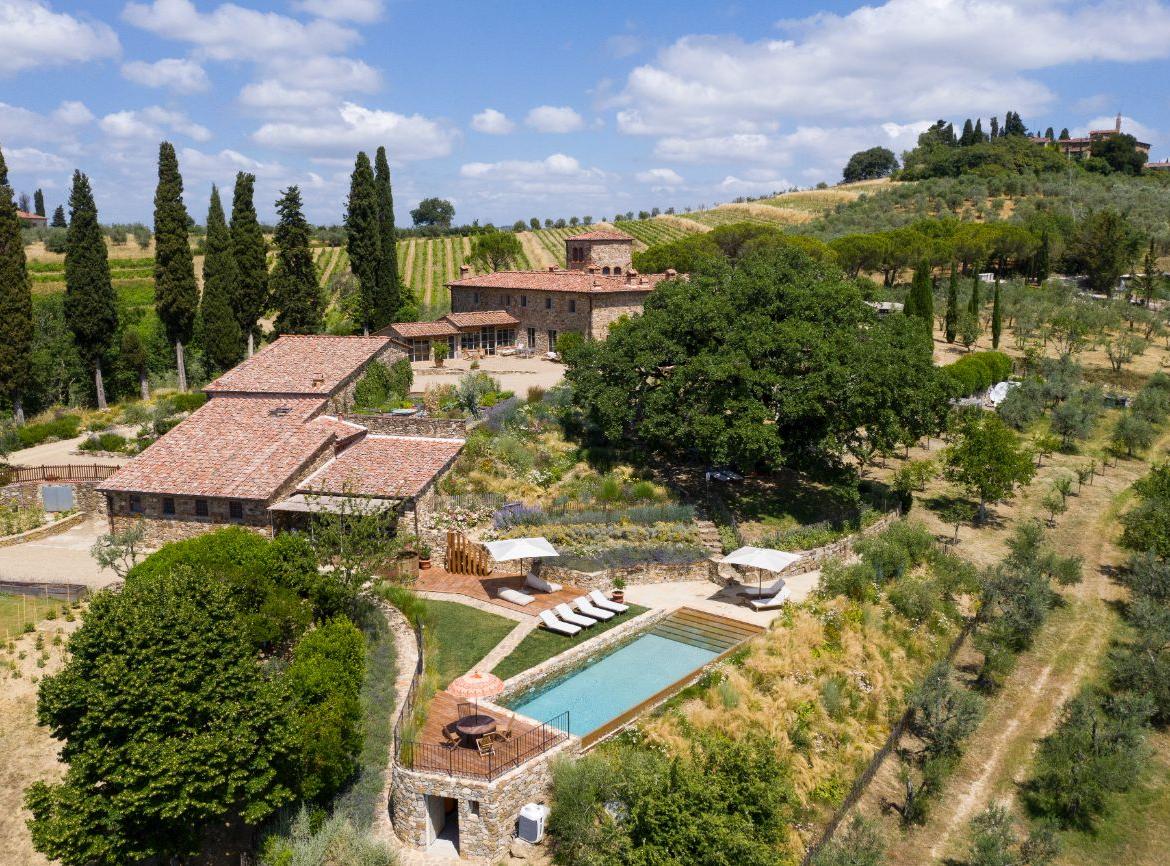 Tuscany Villas for Rent with Concierge Services and Chef 2026-2027 | Haute Retreats 2 Villa Le Masse, a luxury villa in Panzano, Chianti, with a salt-water infinity pool