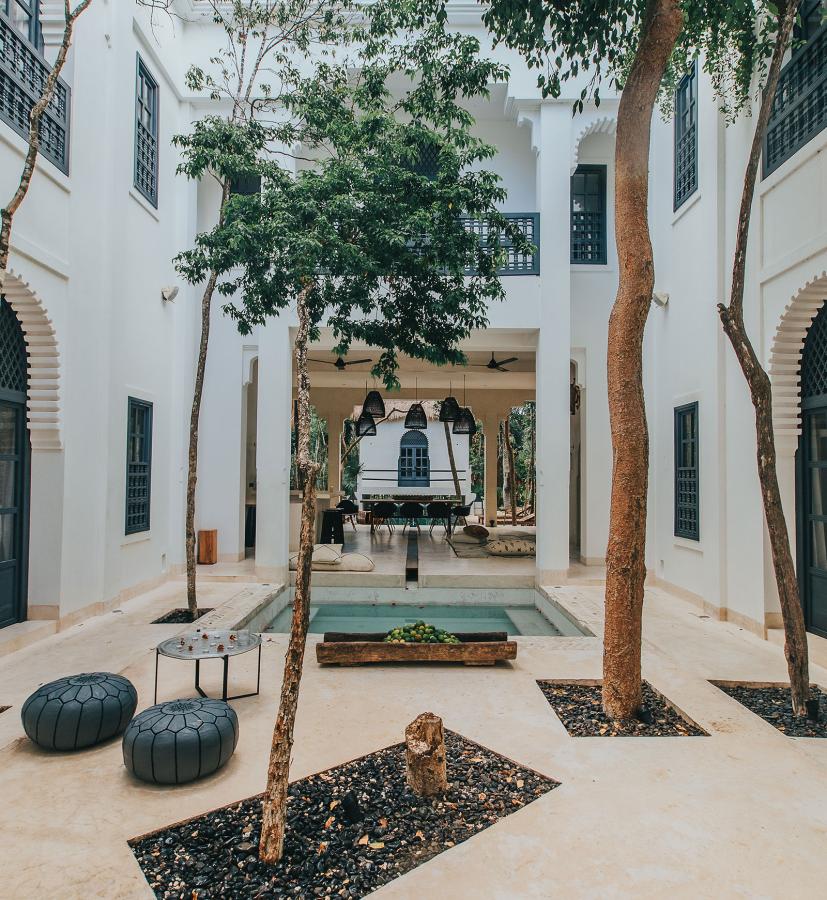 Villa Riad Ambre et Epices is like a Moorish castle in the middle of the jungle. A 14-bedroom residence in Tulum that fuses Mexican-Moroccan