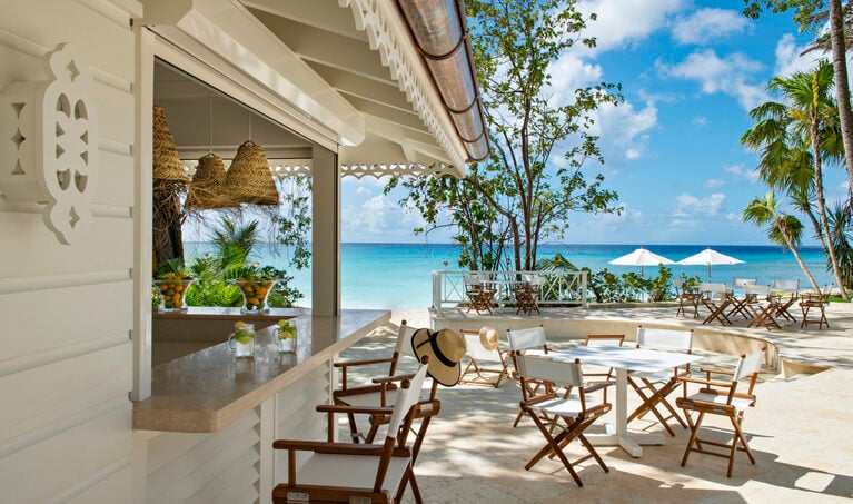 the outdoor bar area at the Great House Barbados