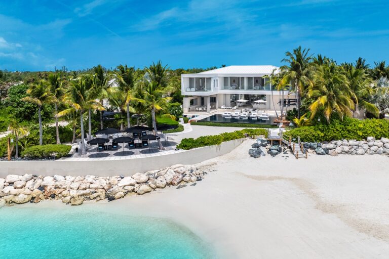 Villa Awa, a six-bedroom beachfront villa on Grace Bay with infinity pool
