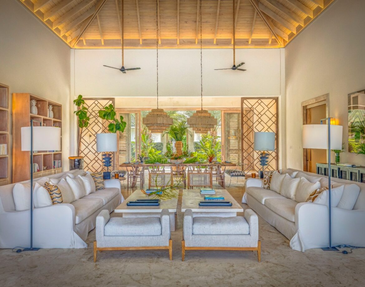 Punta Cana Luxury Villas | Luxury Rentals | Haute Retreats 10 Punta Cana villas for rent - living room in a luxury home