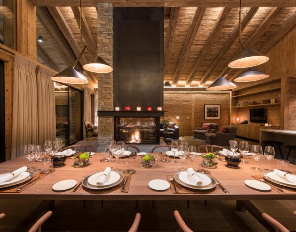 The dining table at Chalet McKinley, Zermatt