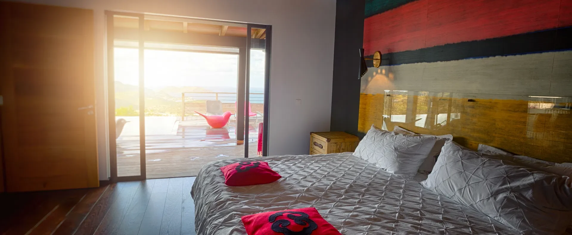 Bright bedroom with scenic view. villa Antares st barts