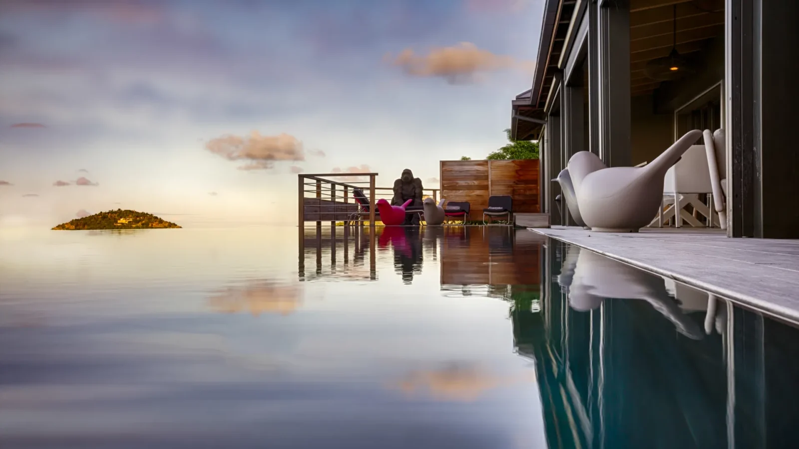 Serene poolside view with island backdrop. st barts villa Private Resort Villa Rentals 2026: The Haute Retreats Standard