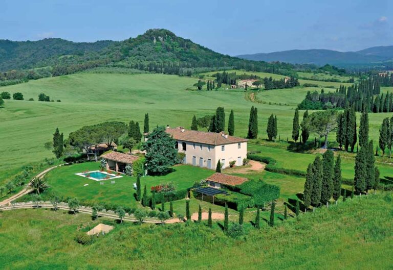 Experience Villa Maremmana in Maremma, Tuscany—a refined 7-bedroom estate with a private pool, expansive grounds, elegant living, and nearby beaches.
