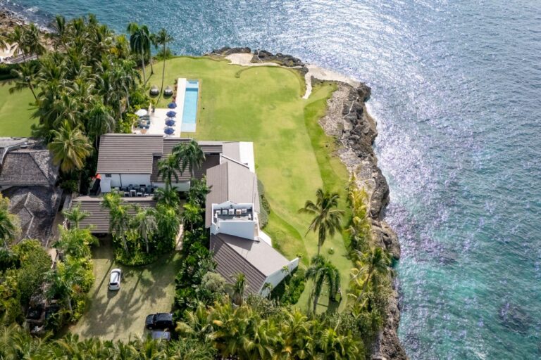Luxurious coastal property with pool.