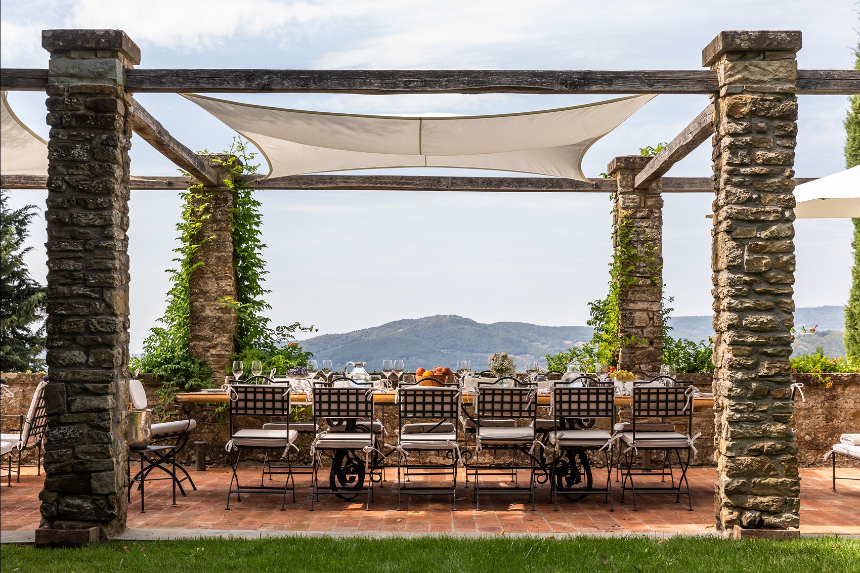 Terrace dinner arranged by the Haute Retreats event concierge