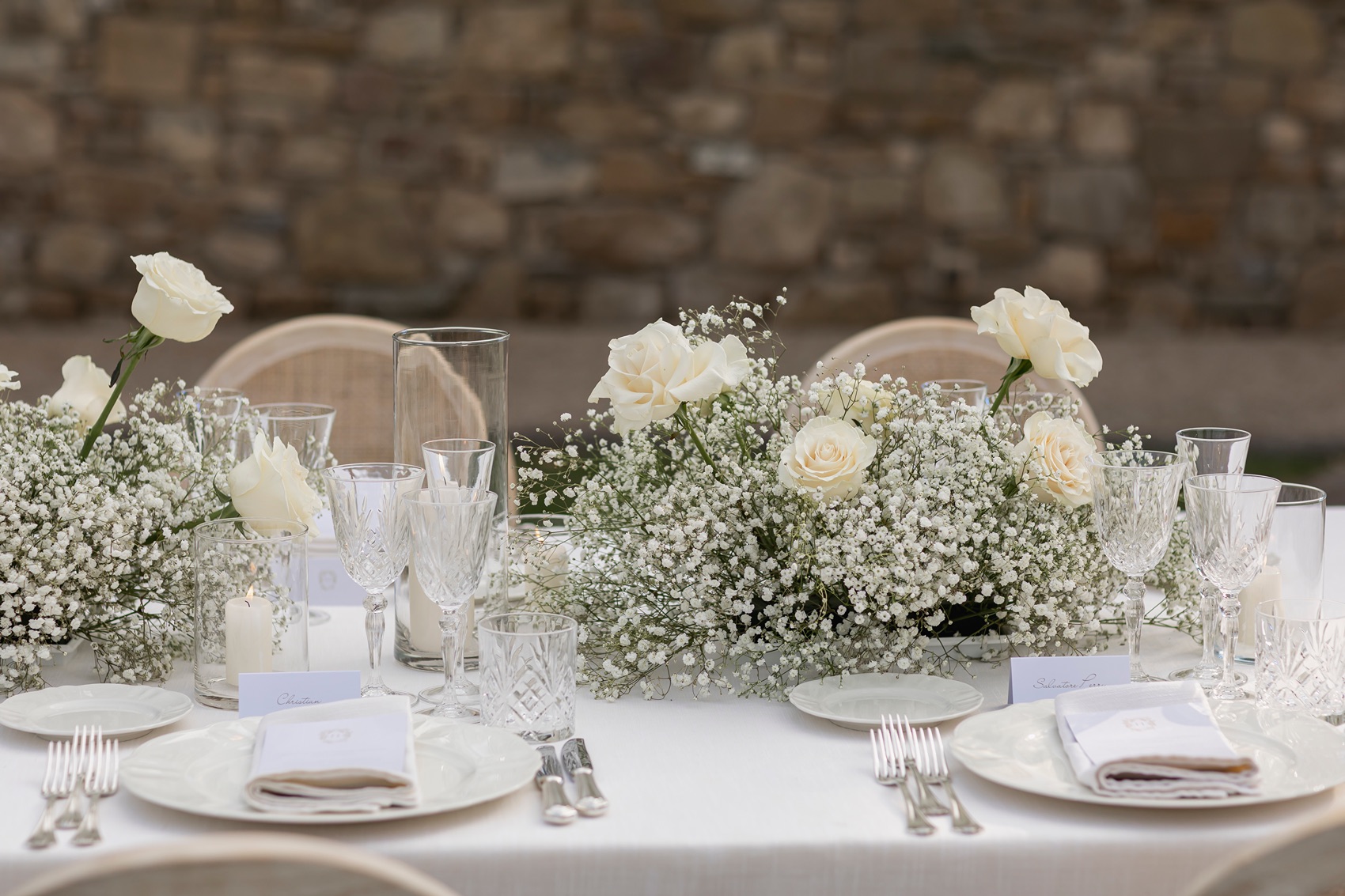 Wedding reception at an Italian villa &mdash; evening celebration