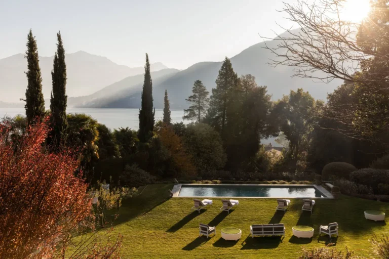 Garden and pool of Villa Felicita above Lake Como
