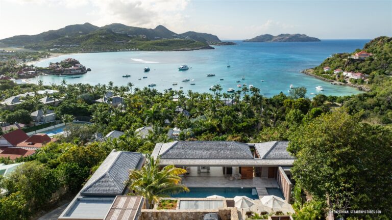 Villa Maud, St Barts, from the air
